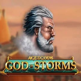 Age Of The Gods: God of Storms logo – Slots by Playtech at Action Casino